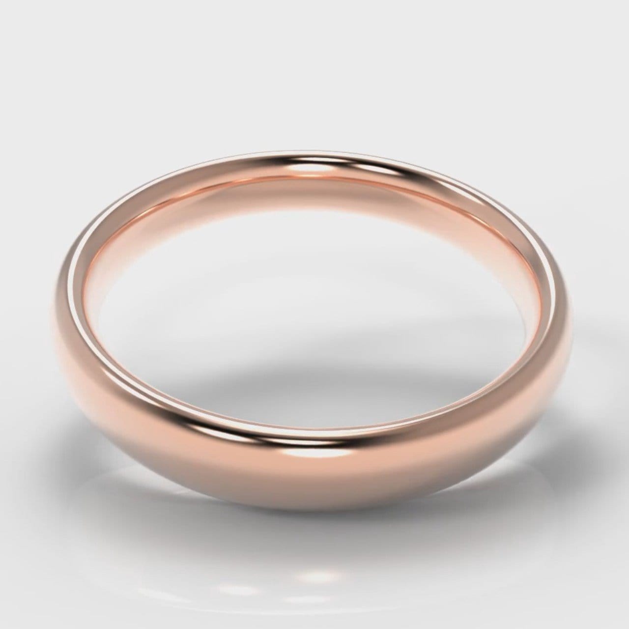 4mm Court Shaped Comfort Fit Wedding Ring - Rose Gold