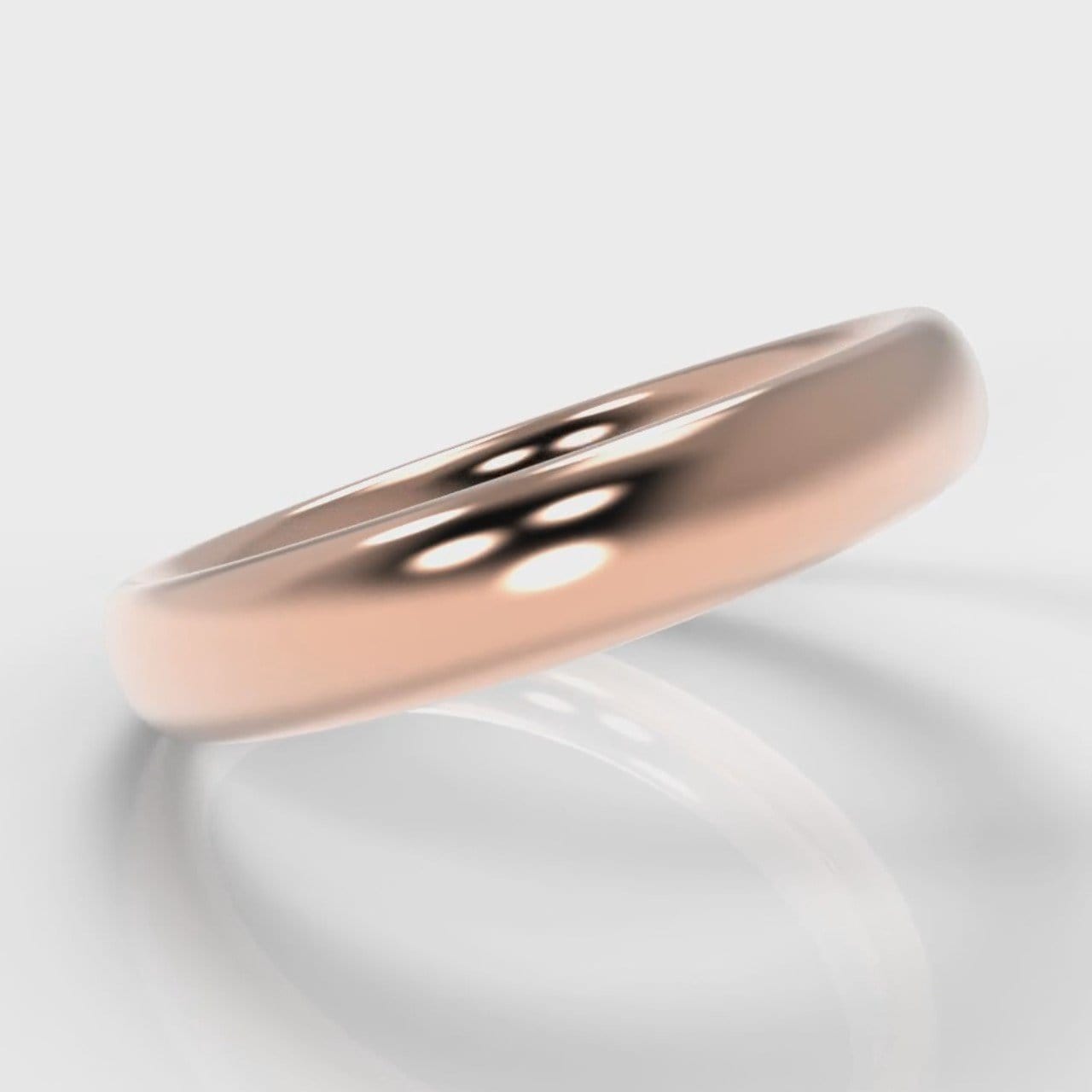 4mm Court Shaped Comfort Fit Wedding Ring - Rose Gold