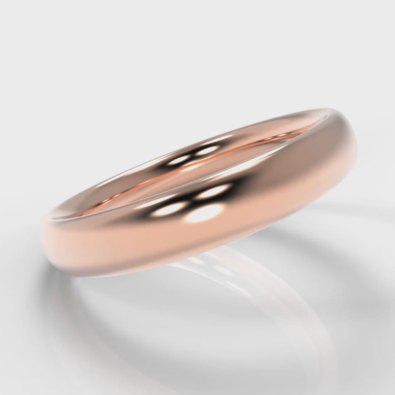 4mm Court Shaped Comfort Fit Wedding Ring - Rose Gold