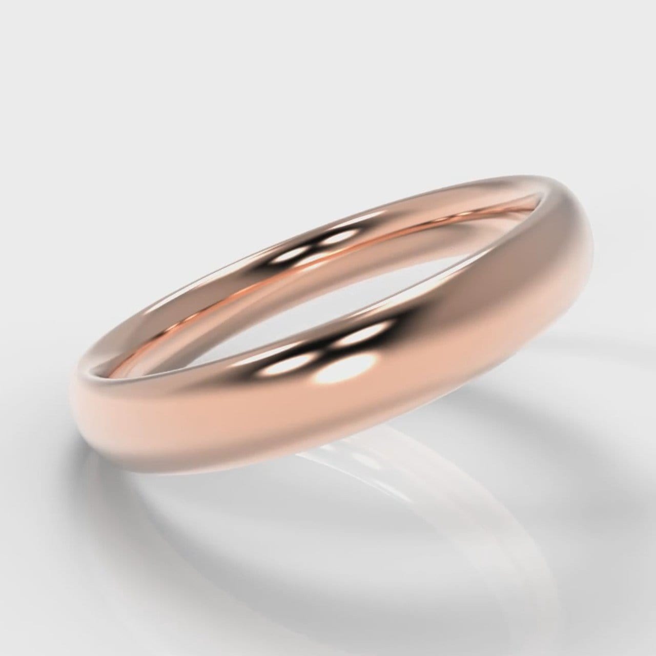 4mm Court Shaped Comfort Fit Wedding Ring - Rose Gold