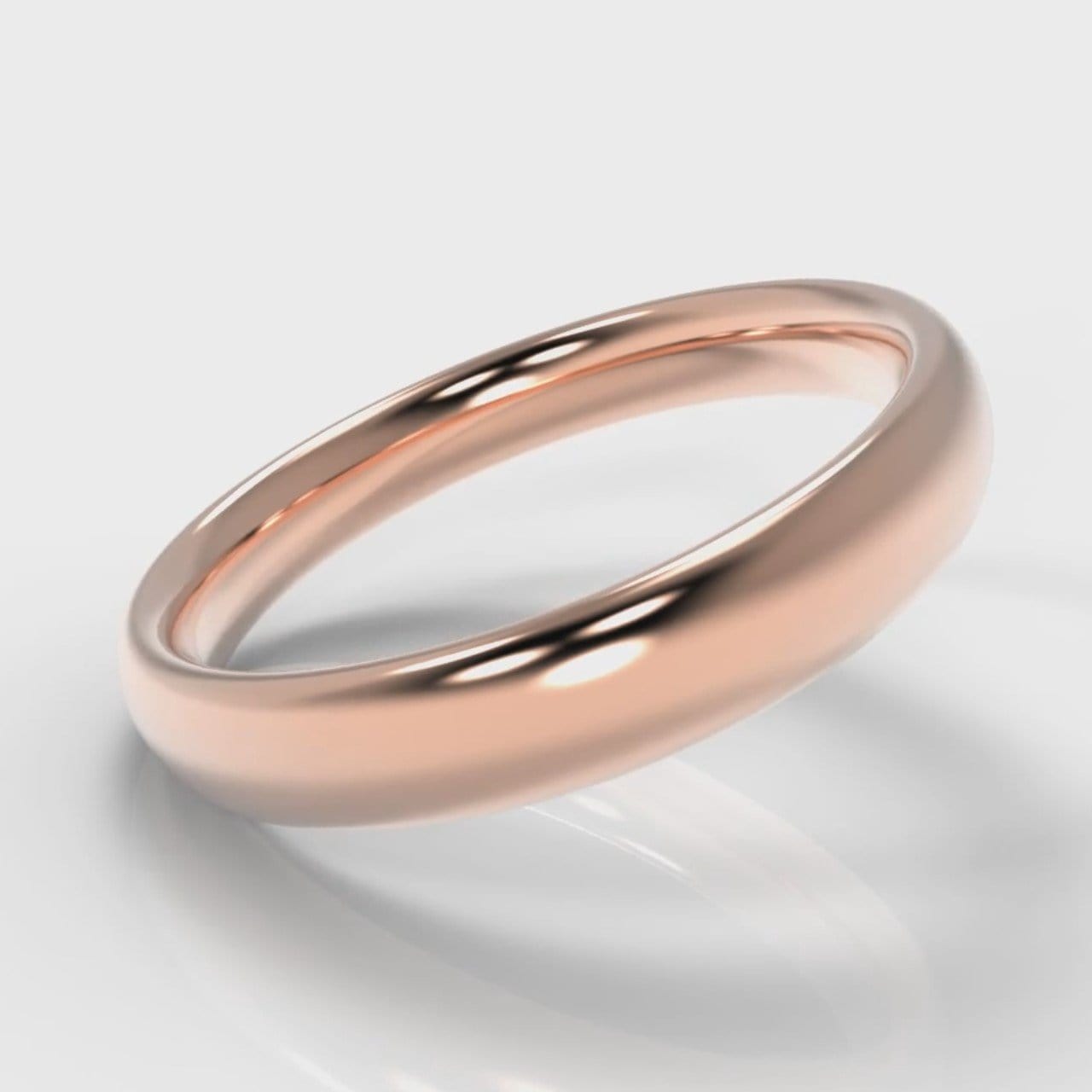 4mm Court Shaped Comfort Fit Wedding Ring - Rose Gold