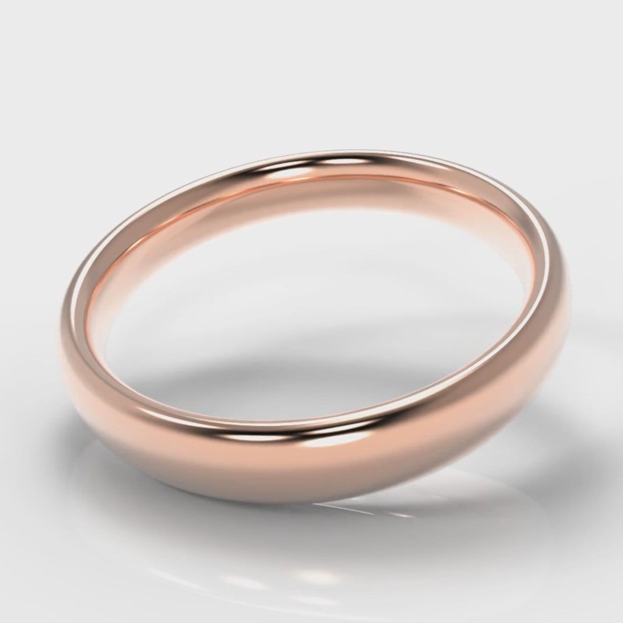 4mm Court Shaped Comfort Fit Wedding Ring - Rose Gold