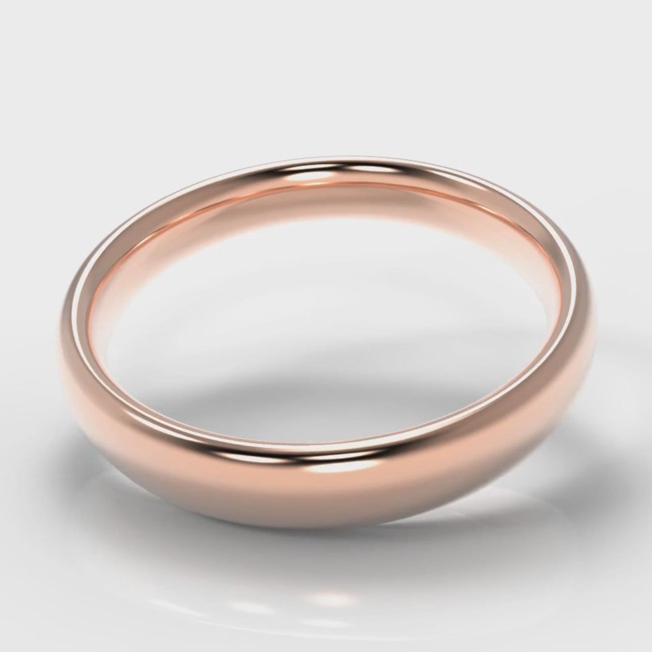 4mm Court Shaped Comfort Fit Wedding Ring - Rose Gold