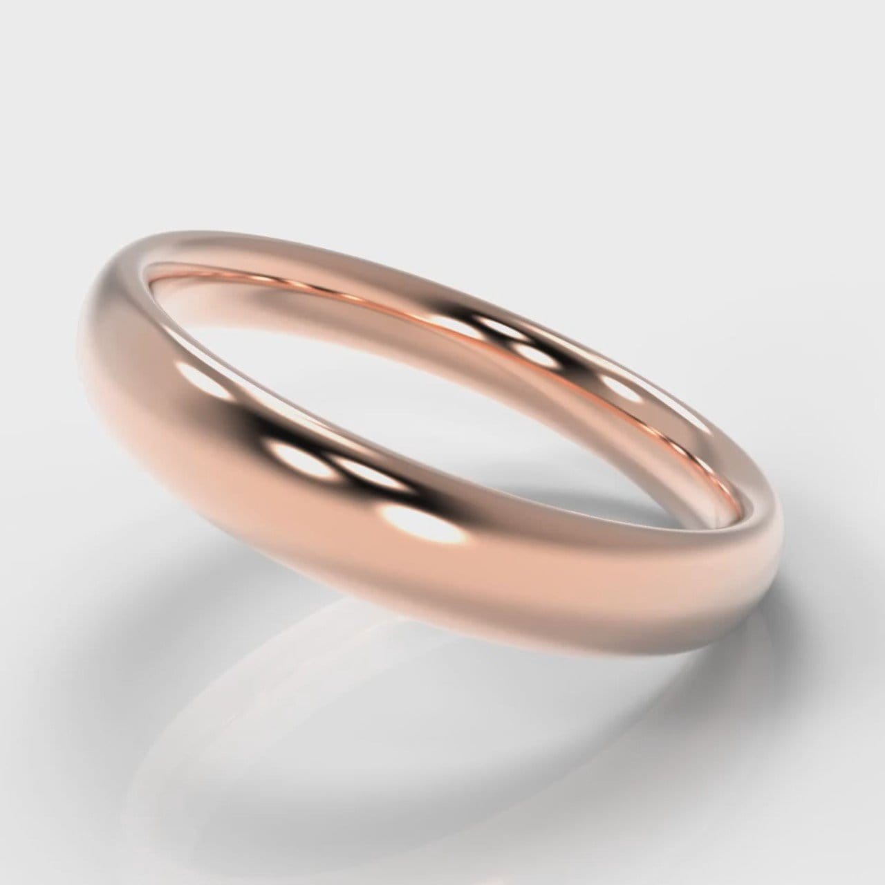 4mm Court Shaped Comfort Fit Wedding Ring - Rose Gold