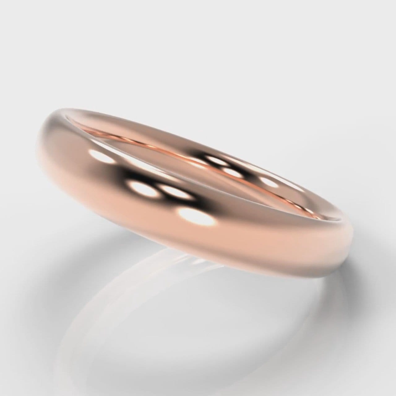 4mm Court Shaped Comfort Fit Wedding Ring - Rose Gold