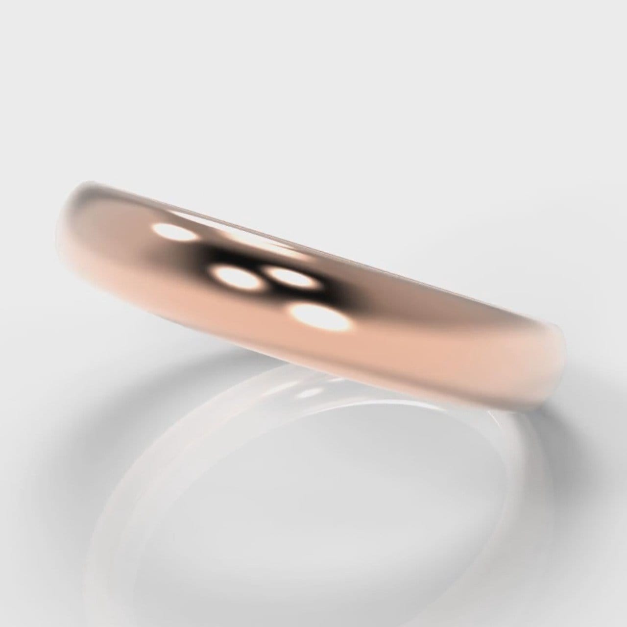 4mm Court Shaped Comfort Fit Wedding Ring - Rose Gold