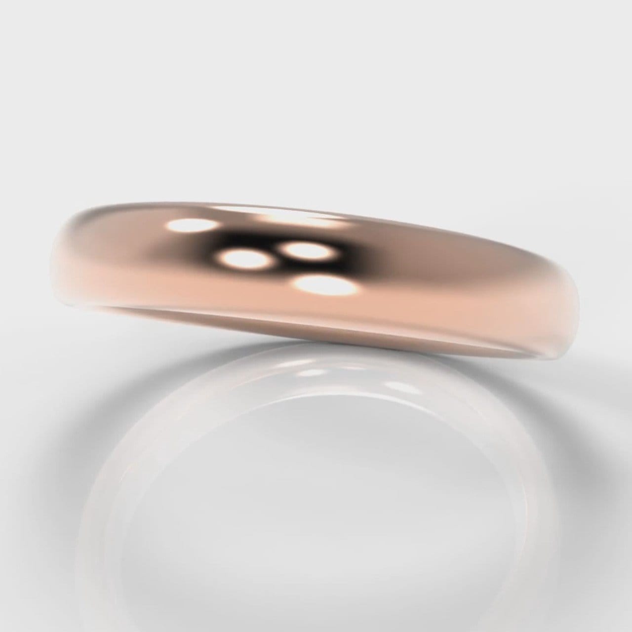 4mm Court Shaped Comfort Fit Wedding Ring - Rose Gold