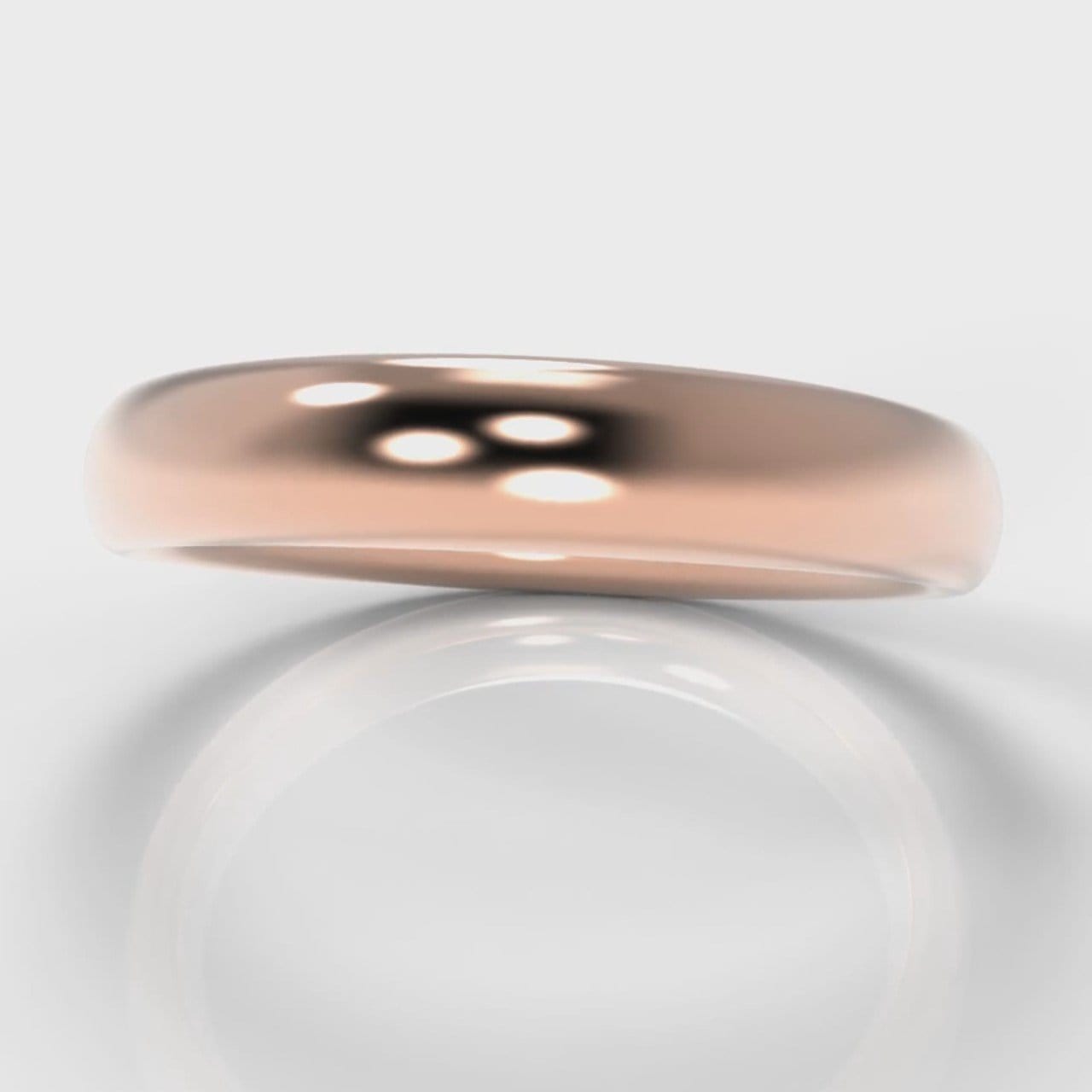 4mm Court Shaped Comfort Fit Wedding Ring - Rose Gold