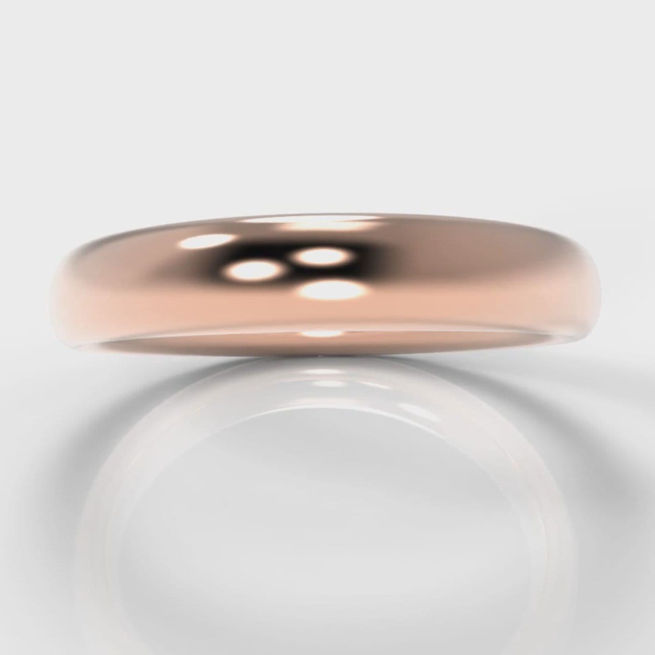 4mm Court Shaped Comfort Fit Wedding Ring - Rose Gold