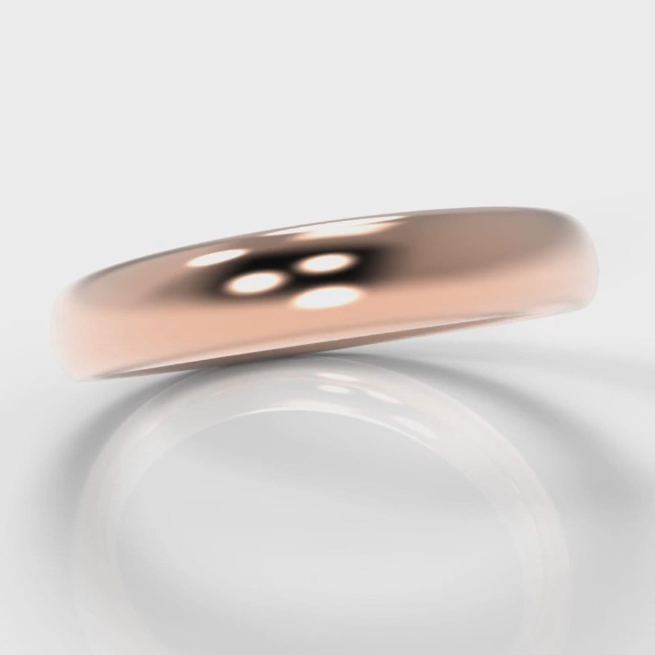 4mm Court Shaped Comfort Fit Wedding Ring - Rose Gold