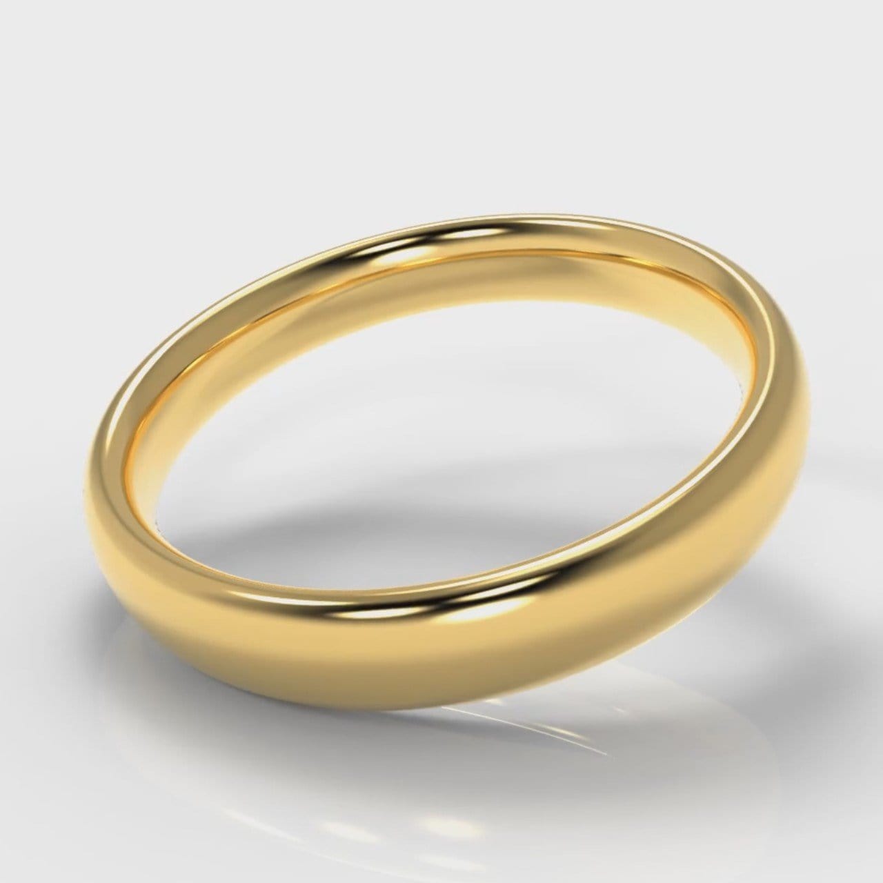 4mm Court Shaped Comfort Fit Wedding Ring - Yellow Gold