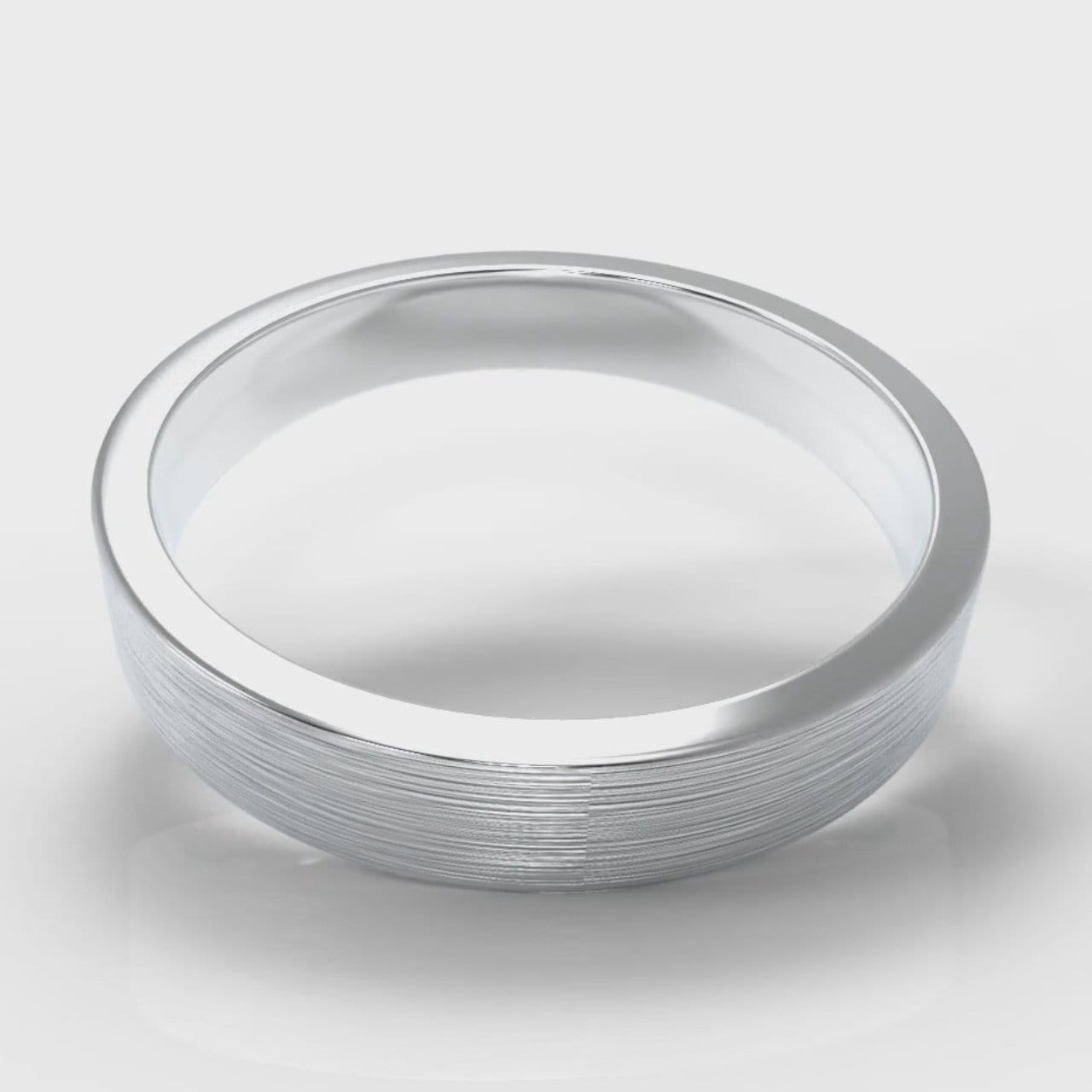 4mm Flat Top Comfort Fit Brushed Wedding Ring