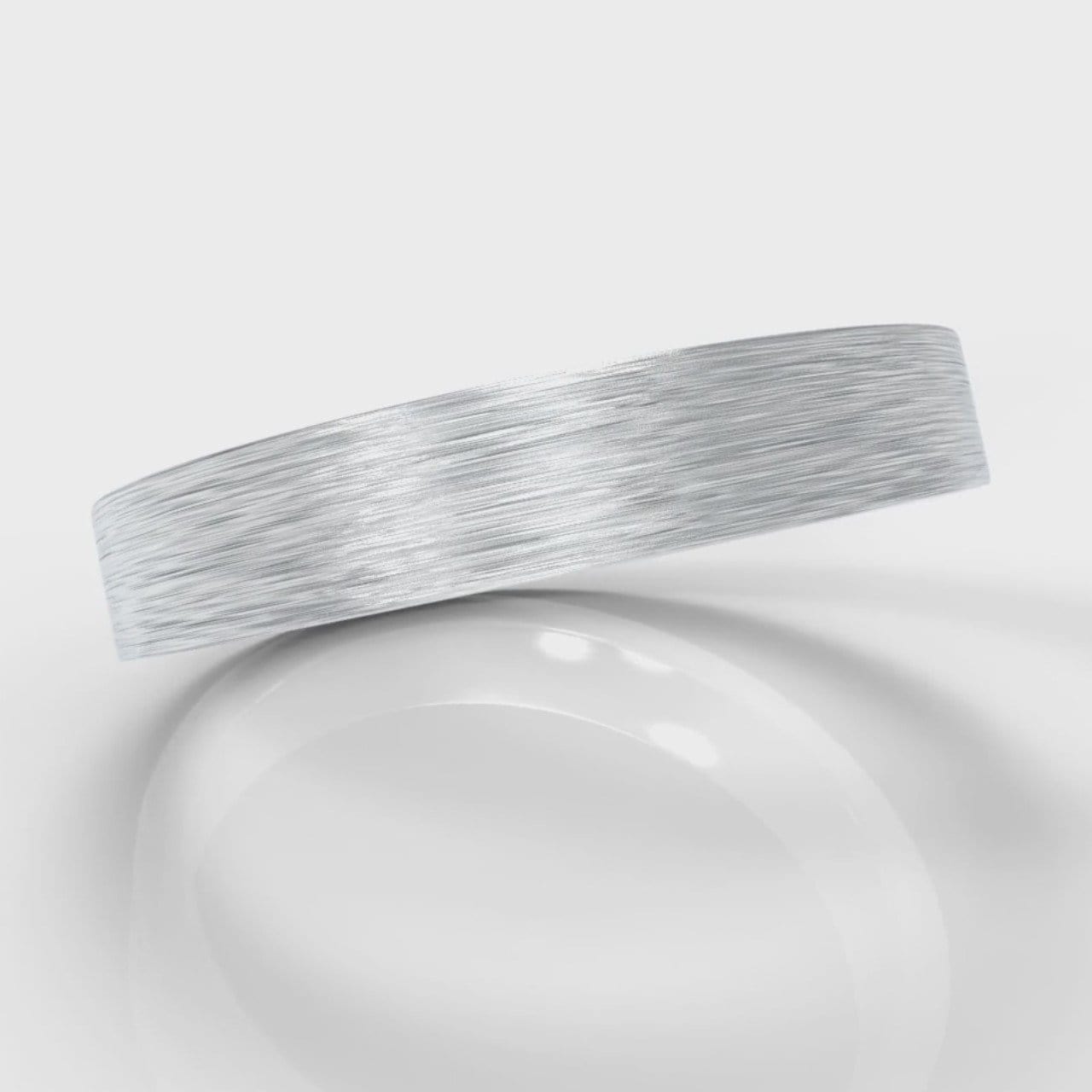 4mm Flat Top Comfort Fit Brushed Wedding Ring