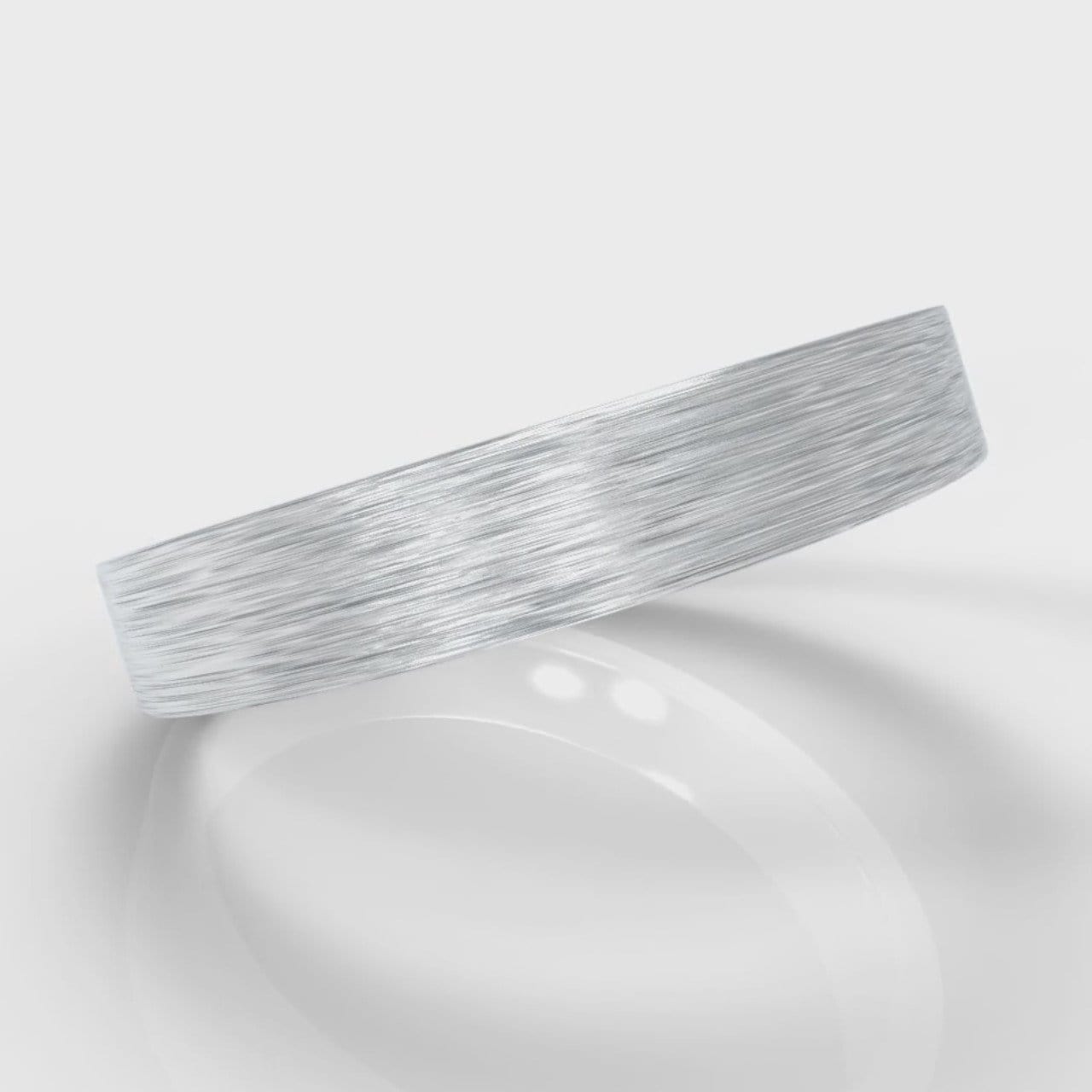 4mm Flat Top Comfort Fit Brushed Wedding Ring