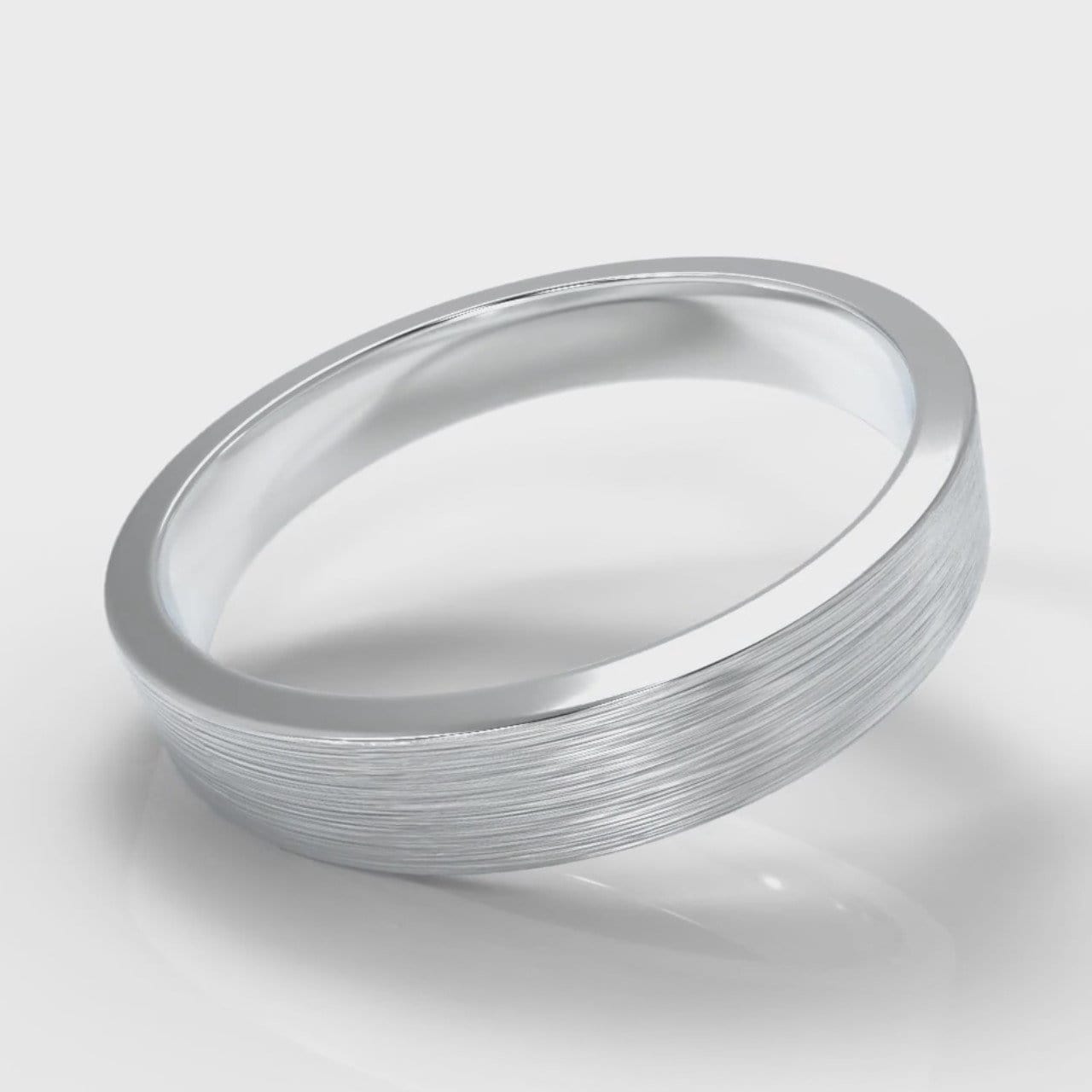 4mm Flat Top Comfort Fit Brushed Wedding Ring