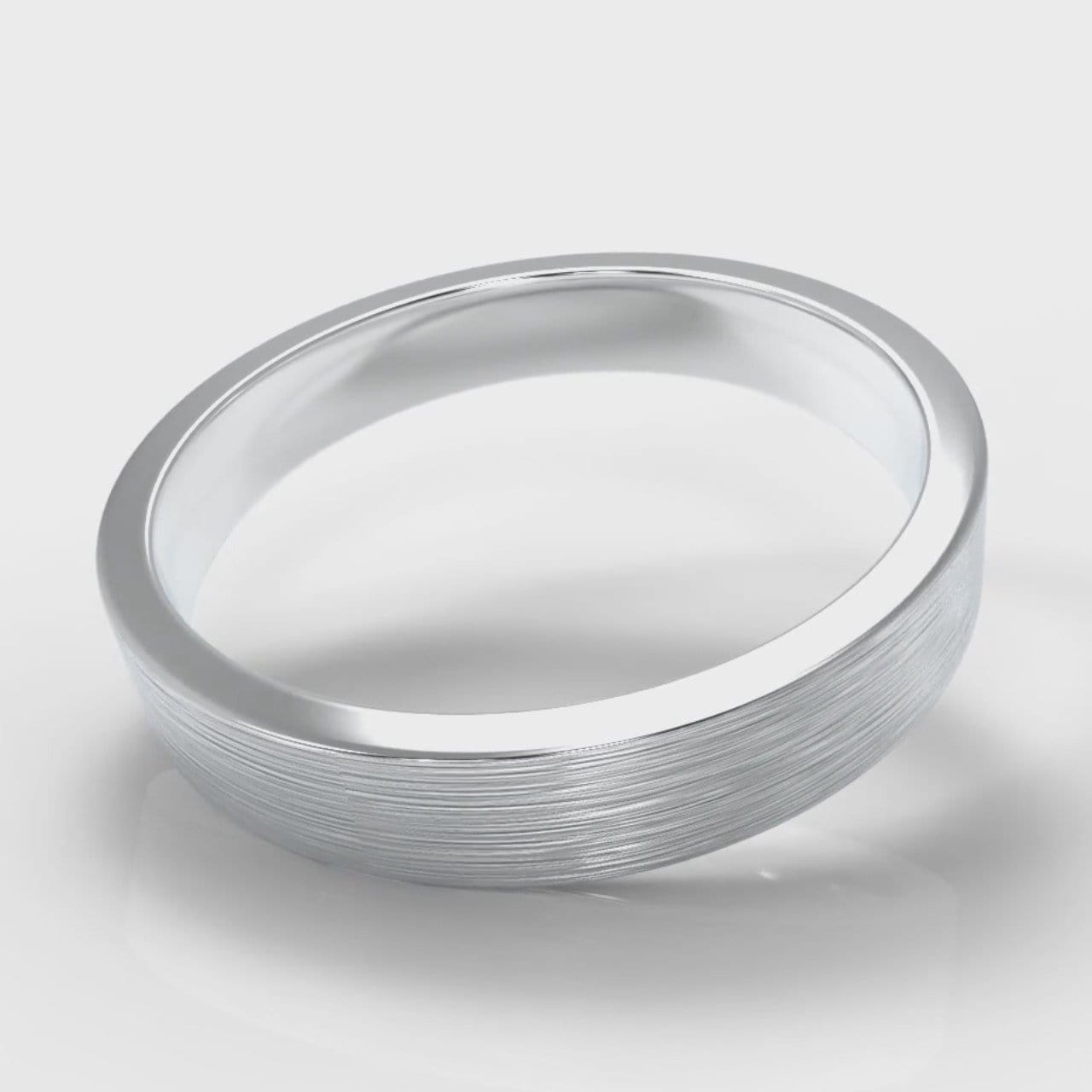 4mm Flat Top Comfort Fit Brushed Wedding Ring