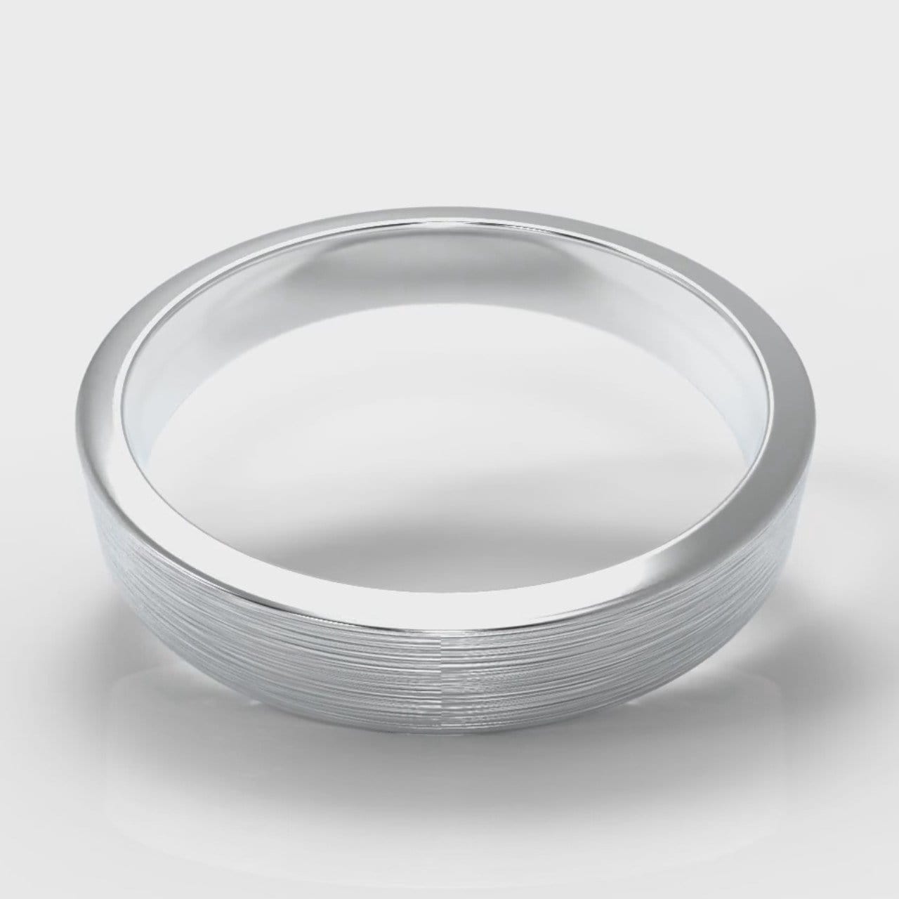 4mm Flat Top Comfort Fit Brushed Wedding Ring