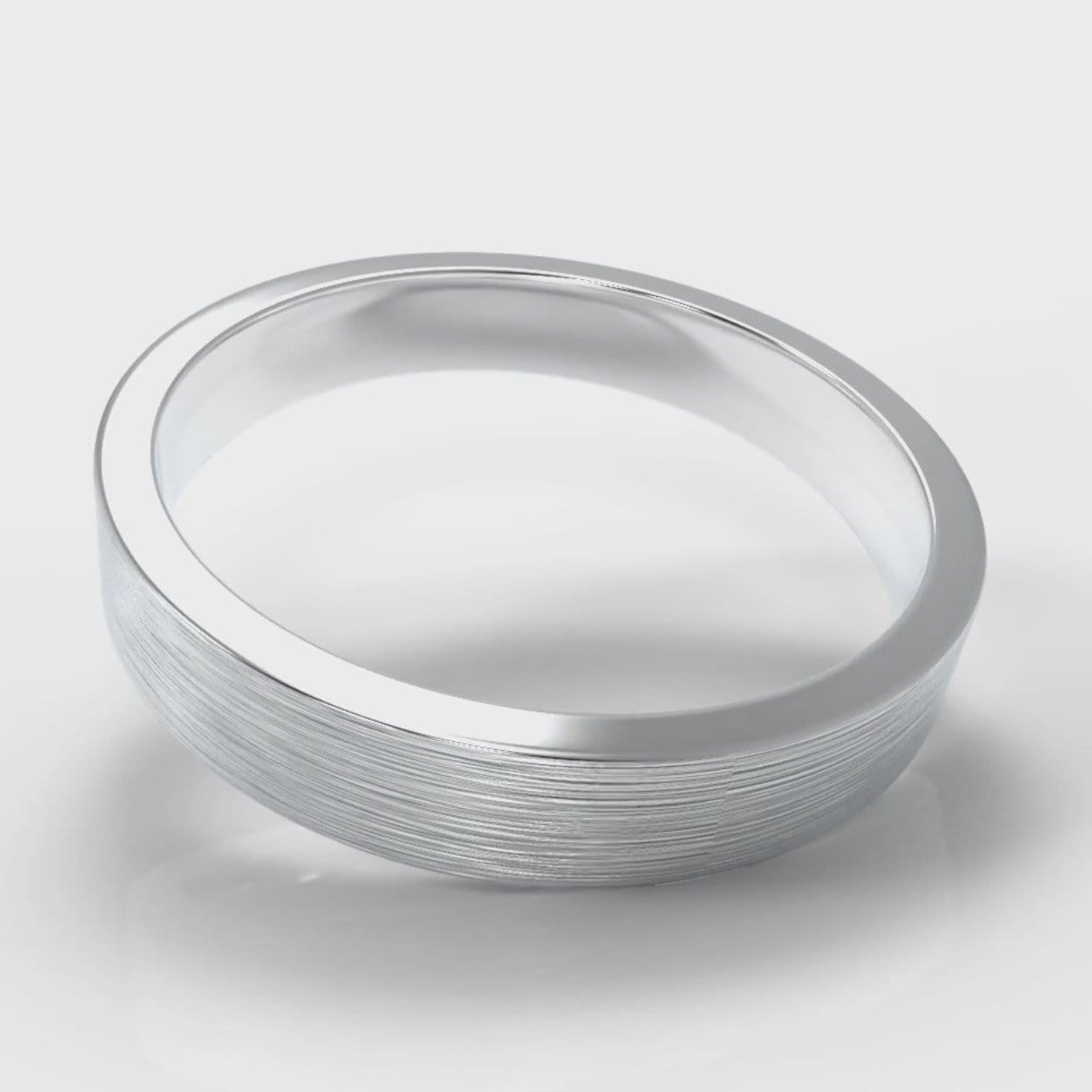4mm Flat Top Comfort Fit Brushed Wedding Ring