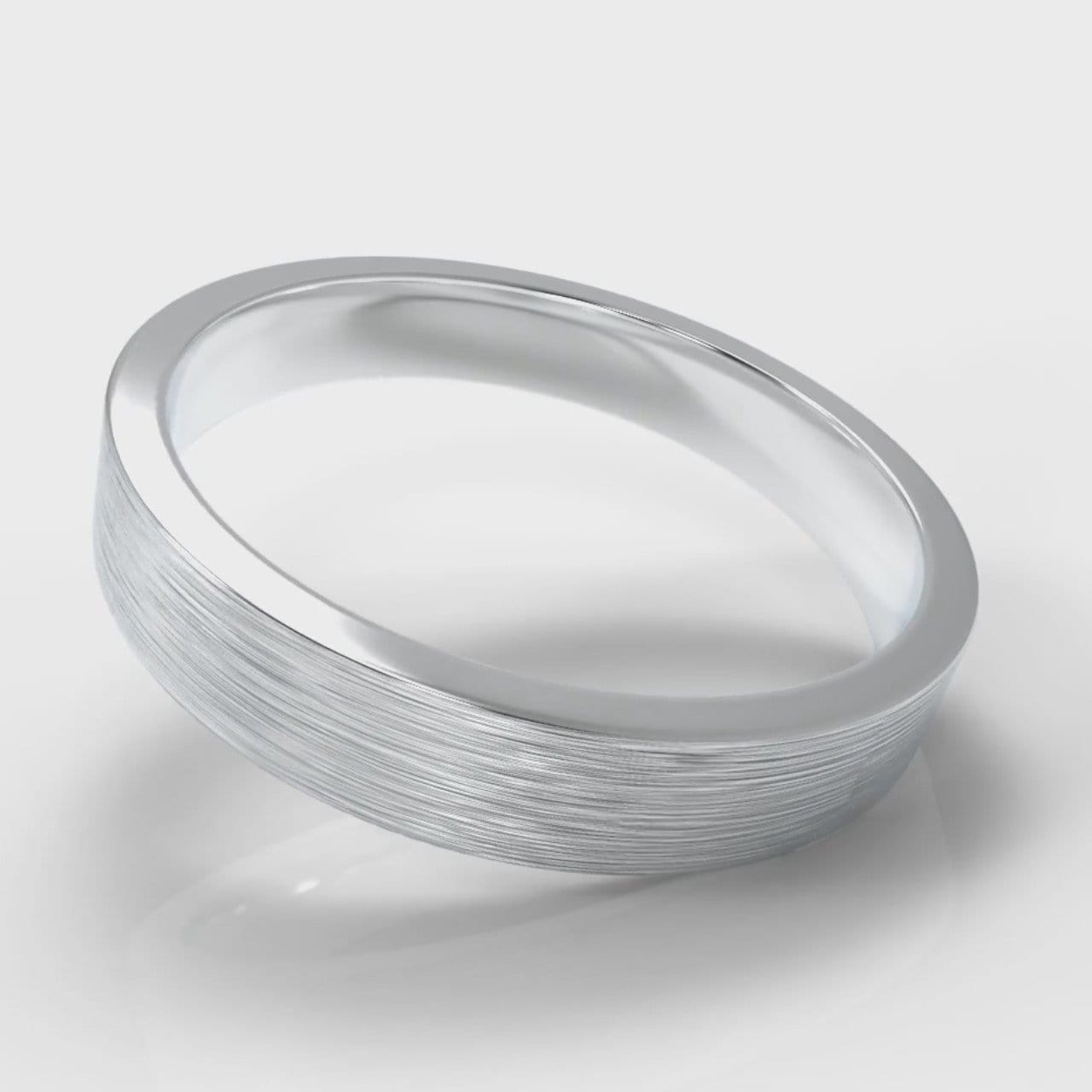 4mm Flat Top Comfort Fit Brushed Wedding Ring