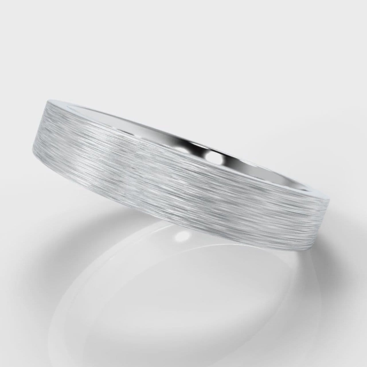 4mm Flat Top Comfort Fit Brushed Wedding Ring