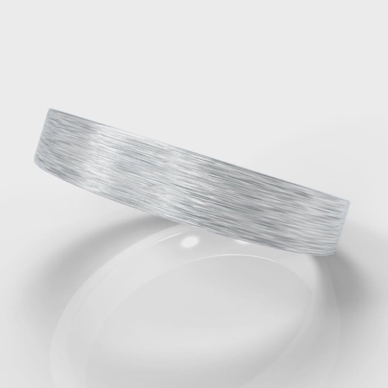 4mm Flat Top Comfort Fit Brushed Wedding Ring