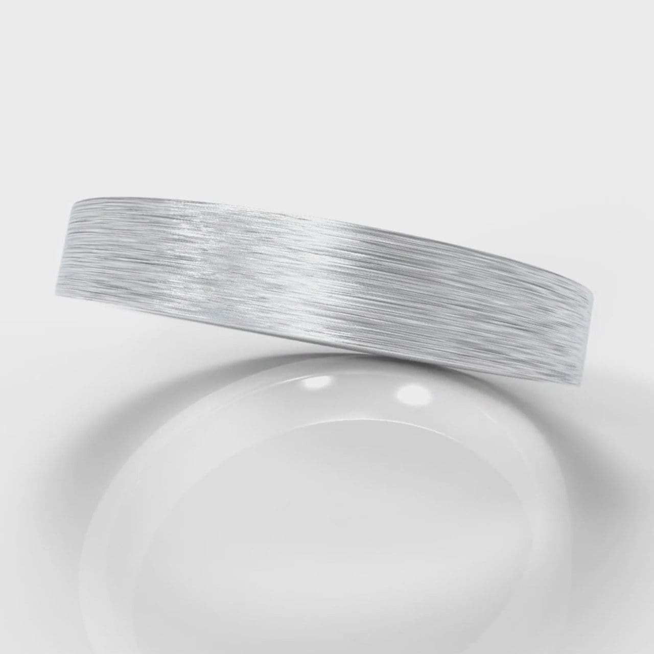 4mm Flat Top Comfort Fit Brushed Wedding Ring