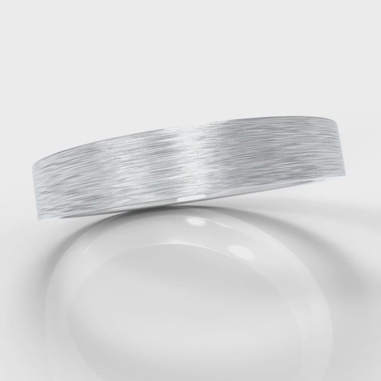 4mm Flat Top Comfort Fit Brushed Wedding Ring