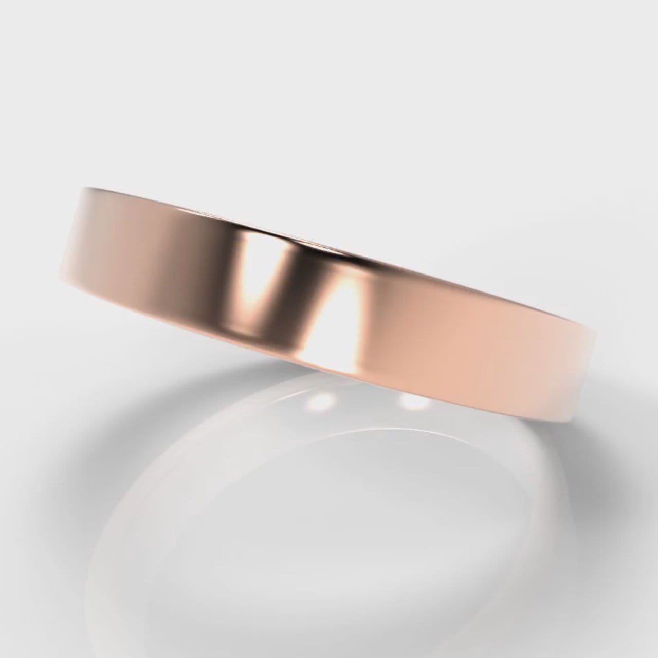 4mm Flat Top Comfort Fit Wedding Ring - Rose Gold