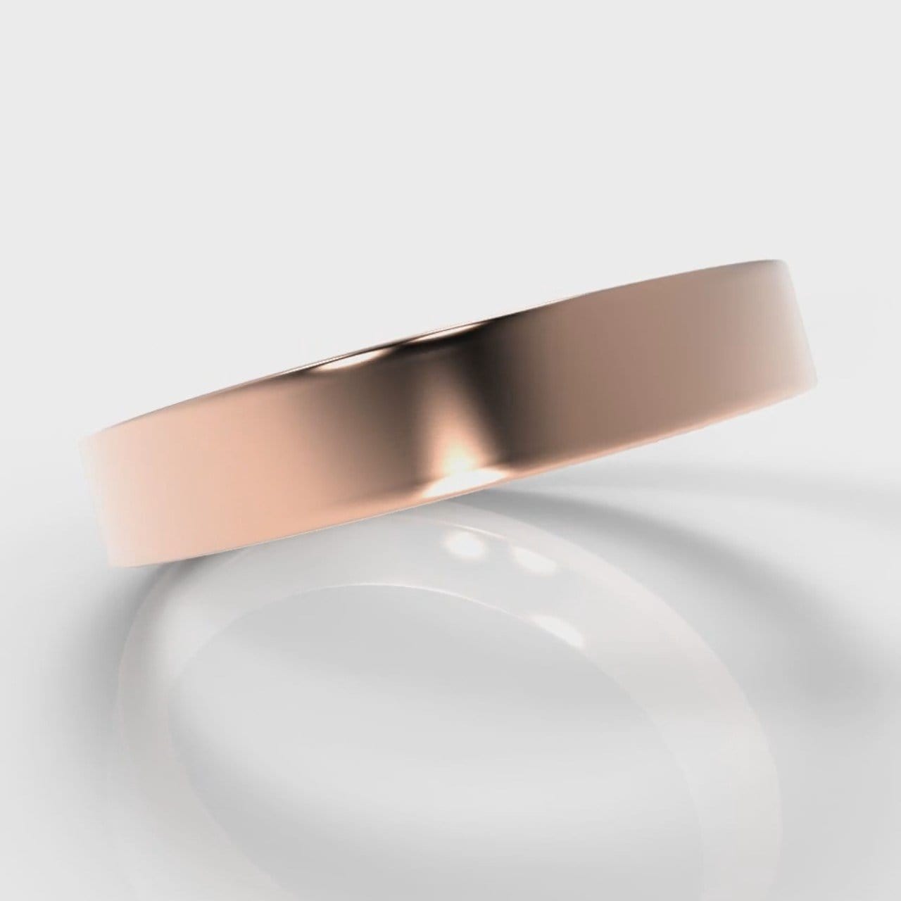 4mm Flat Top Comfort Fit Wedding Ring - Rose Gold
