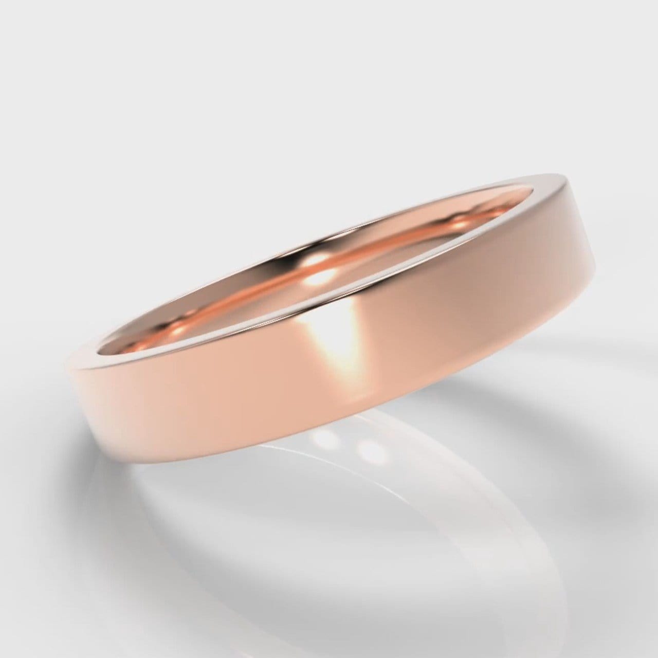 4mm Flat Top Comfort Fit Wedding Ring - Rose Gold
