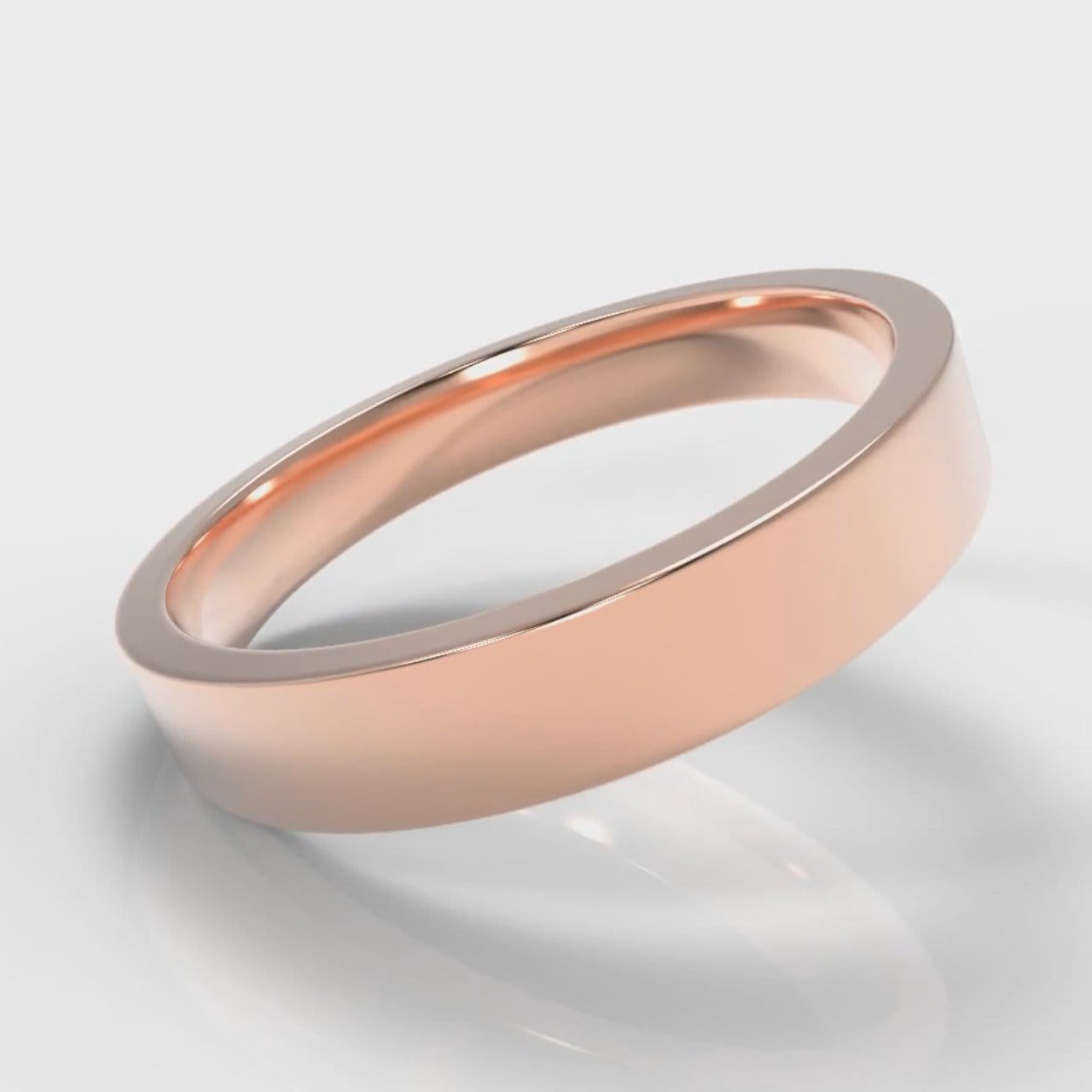 4mm Flat Top Comfort Fit Wedding Ring - Rose Gold