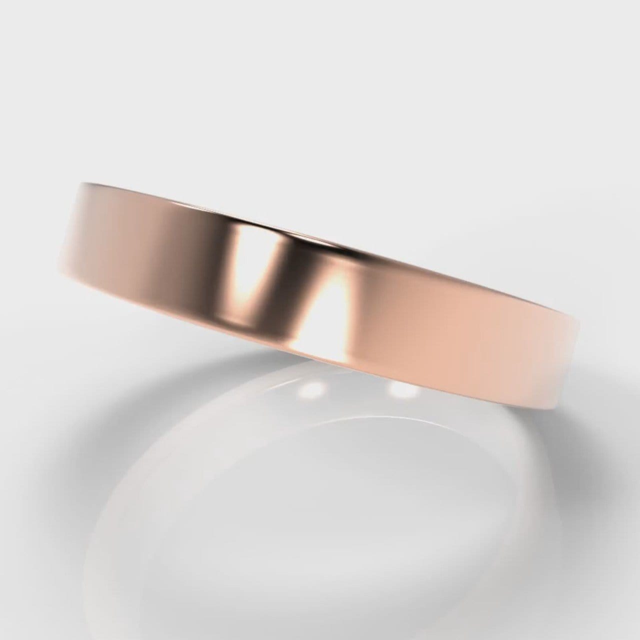 4mm Flat Top Comfort Fit Wedding Ring - Rose Gold