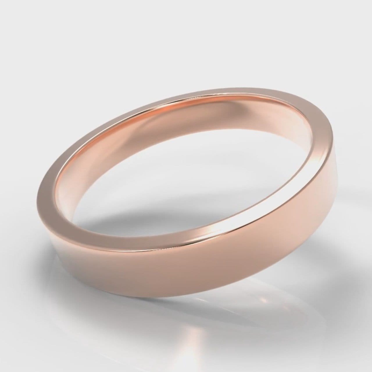 4mm Flat Top Comfort Fit Wedding Ring - Rose Gold