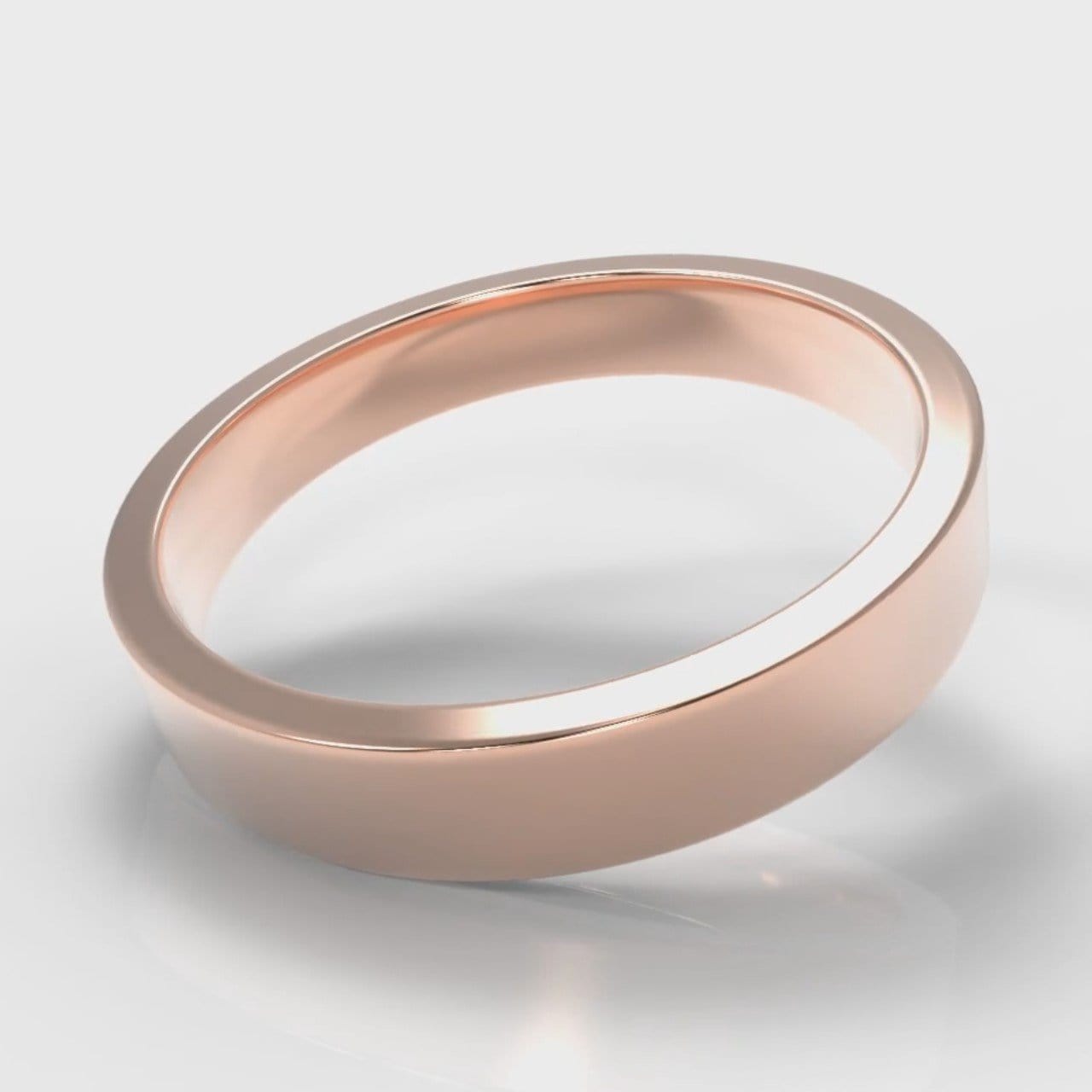 4mm Flat Top Comfort Fit Wedding Ring - Rose Gold