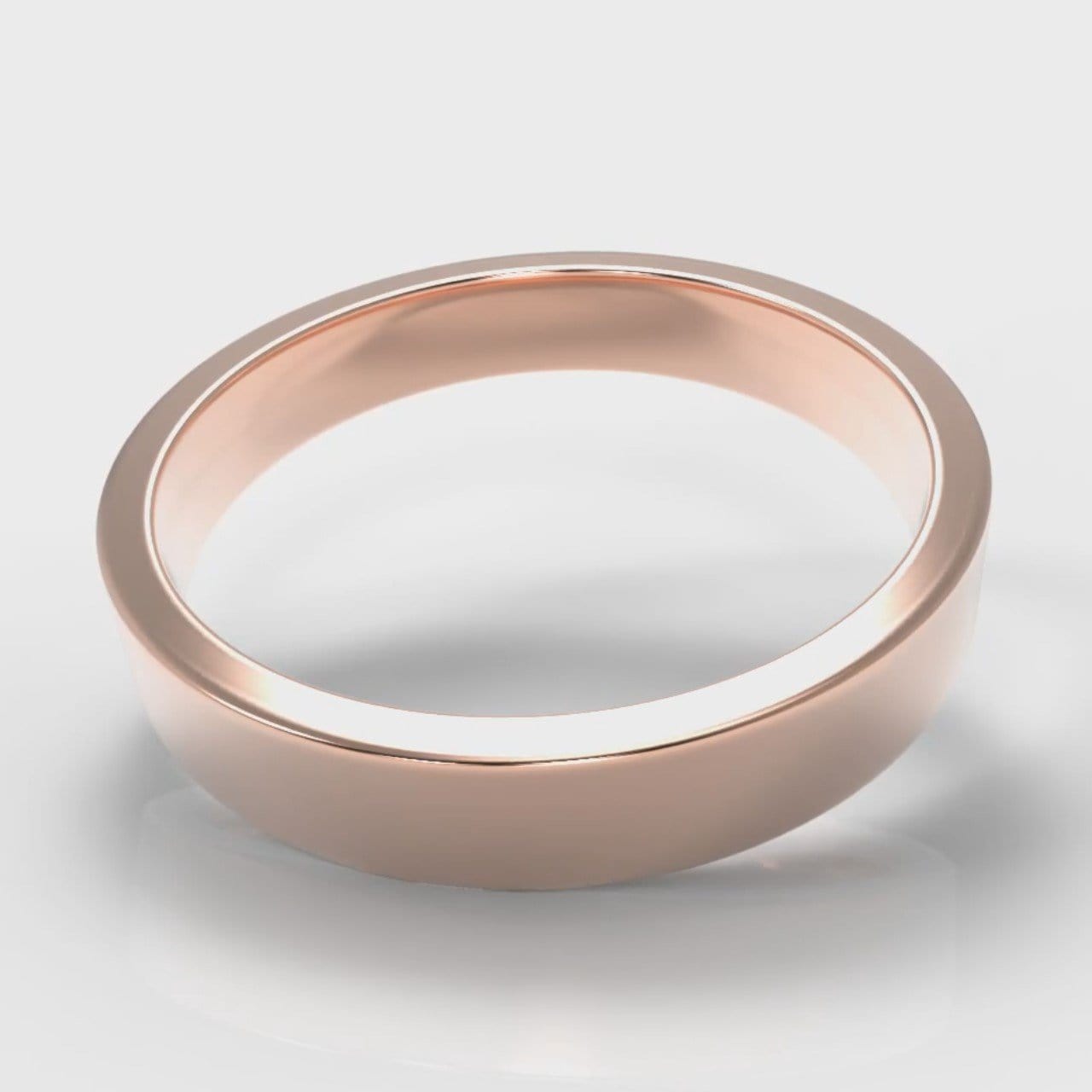 4mm Flat Top Comfort Fit Wedding Ring - Rose Gold