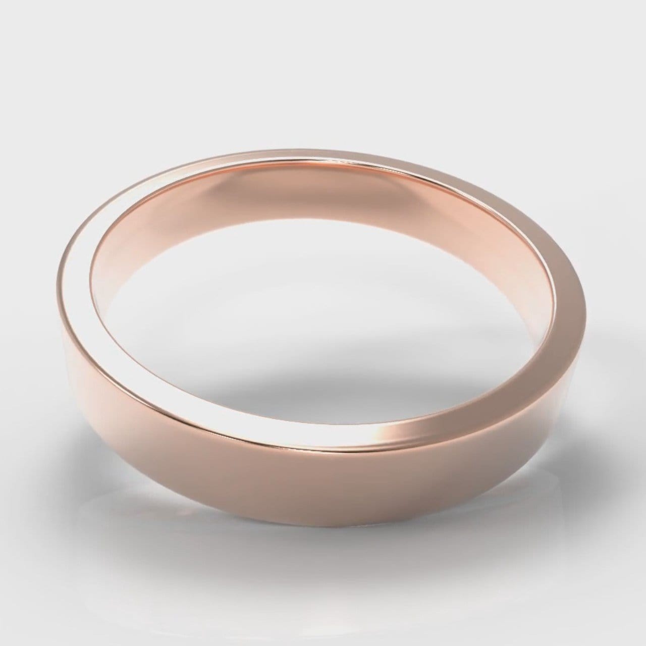 4mm Flat Top Comfort Fit Wedding Ring - Rose Gold