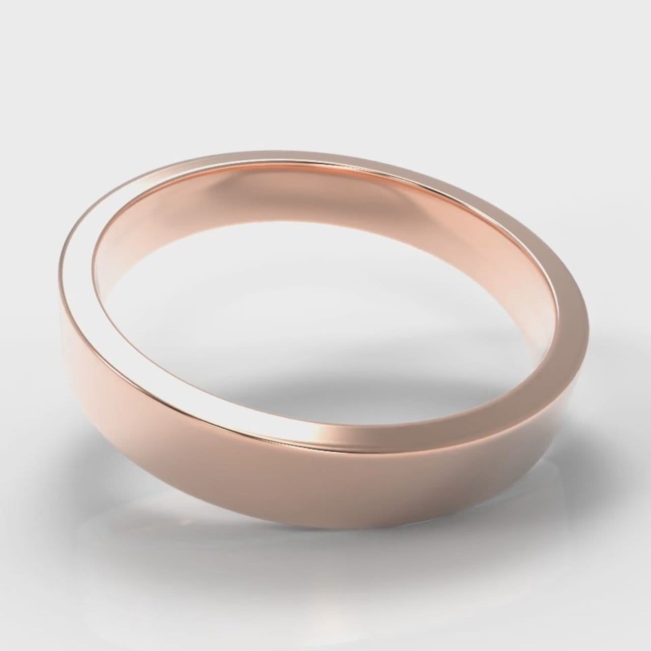 4mm Flat Top Comfort Fit Wedding Ring - Rose Gold