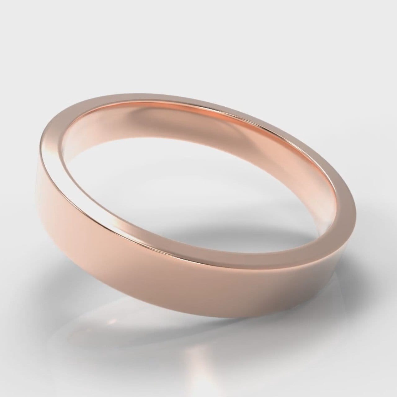 4mm Flat Top Comfort Fit Wedding Ring - Rose Gold
