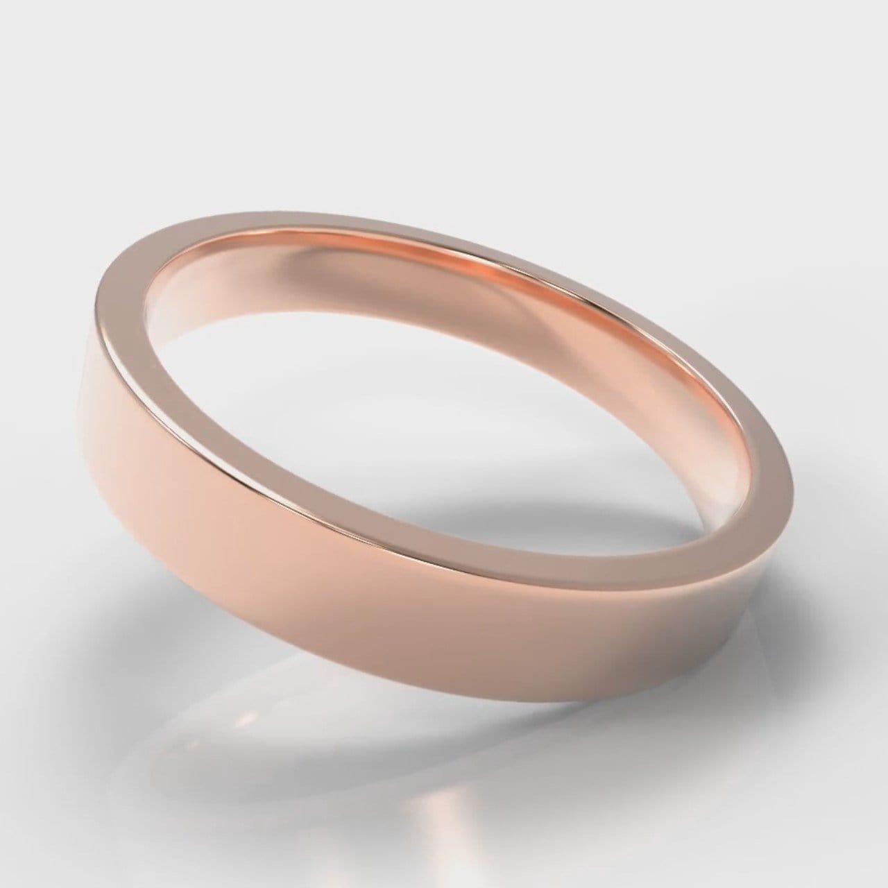 4mm Flat Top Comfort Fit Wedding Ring - Rose Gold