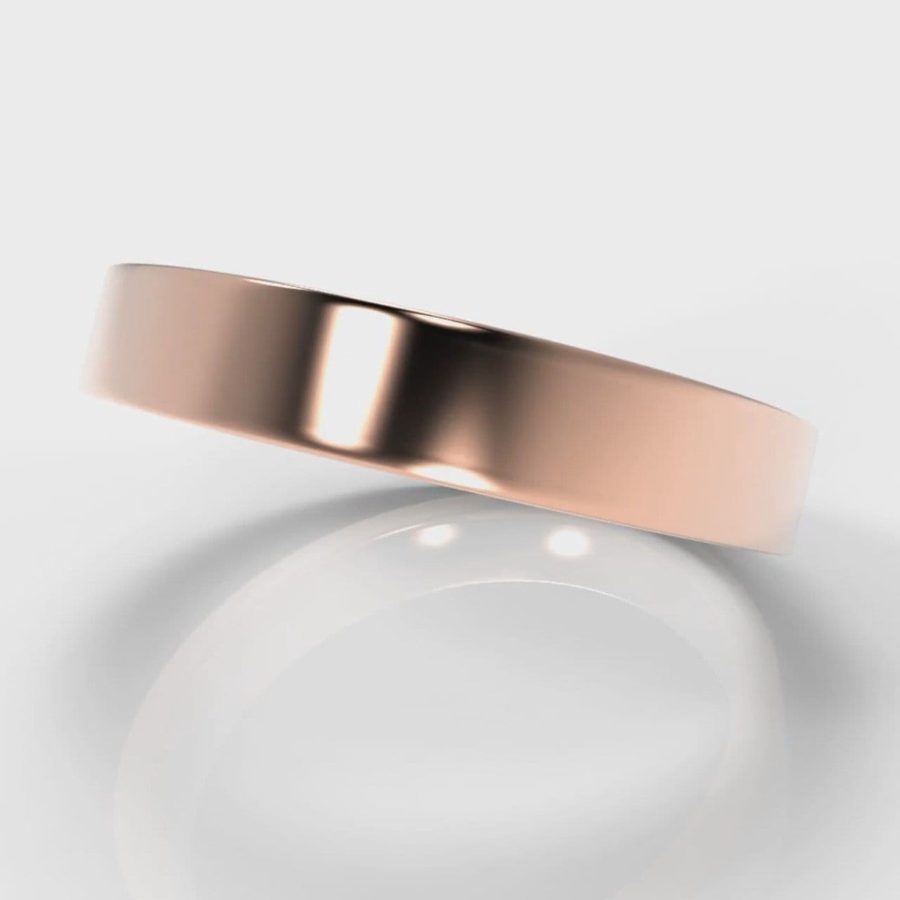 4mm Flat Top Comfort Fit Wedding Ring - Rose Gold