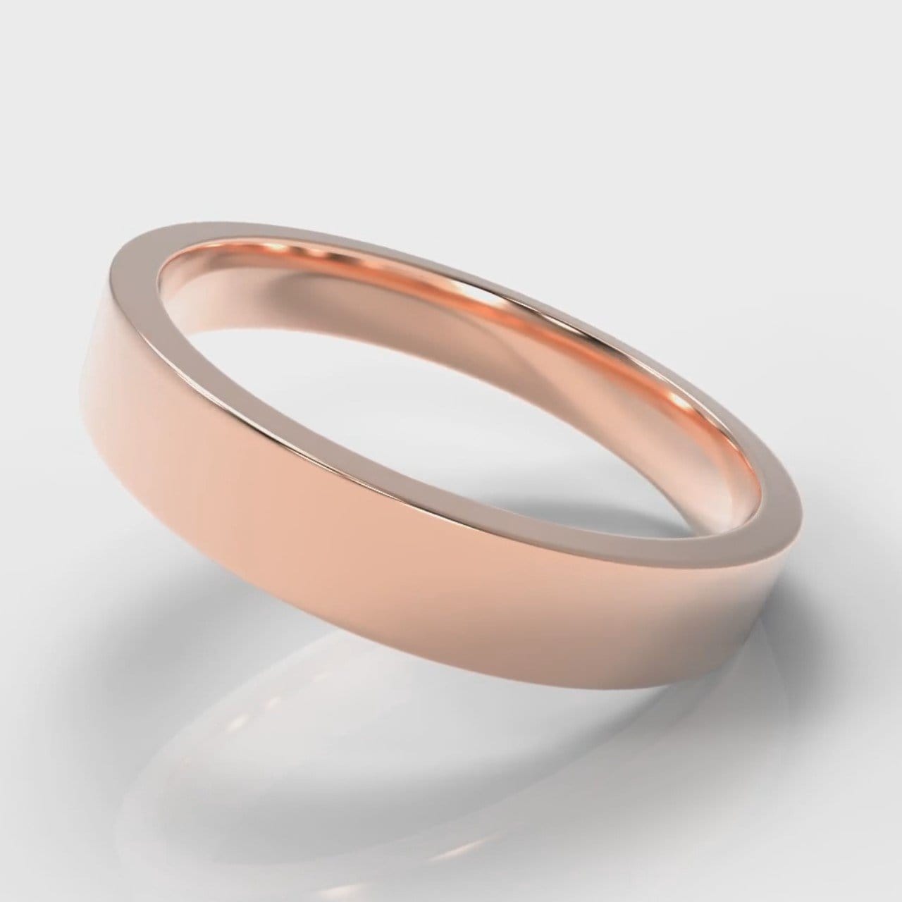 4mm Flat Top Comfort Fit Wedding Ring - Rose Gold