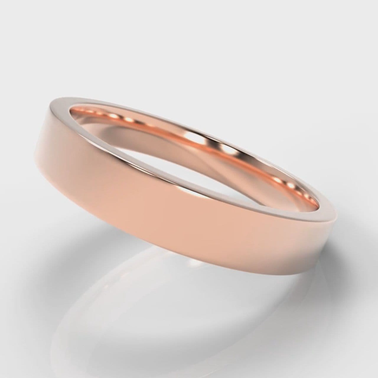 4mm Flat Top Comfort Fit Wedding Ring - Rose Gold
