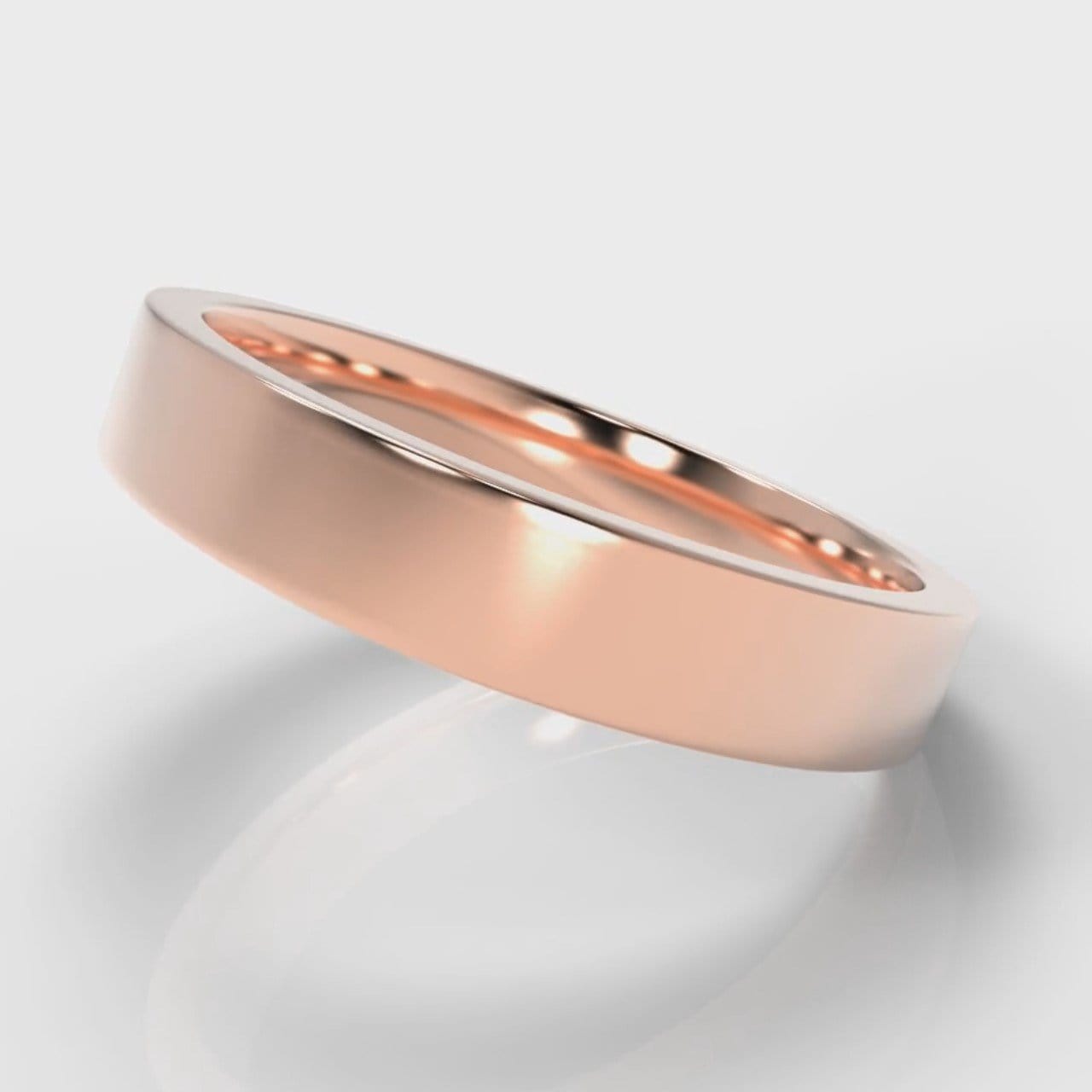 4mm Flat Top Comfort Fit Wedding Ring - Rose Gold