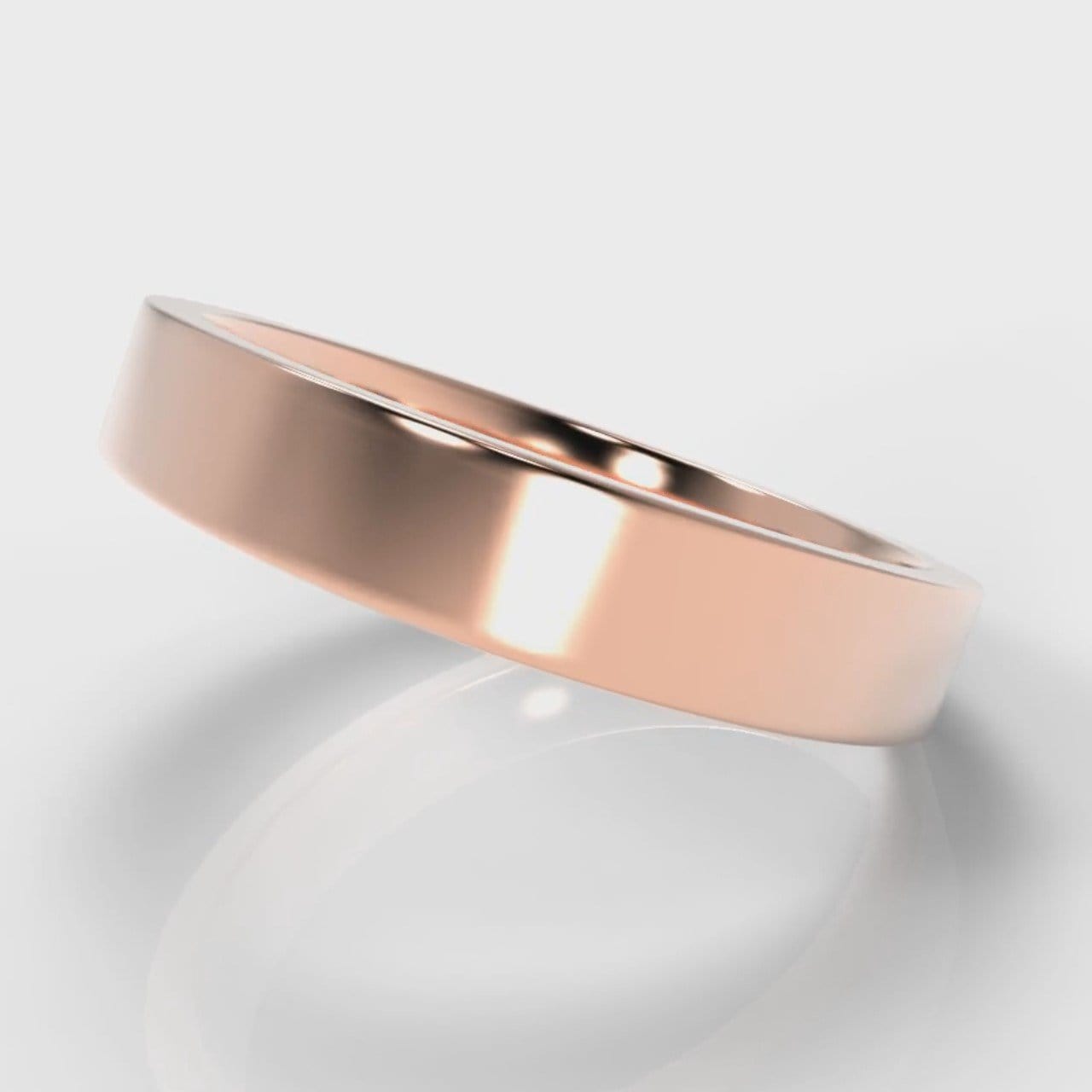 4mm Flat Top Comfort Fit Wedding Ring - Rose Gold