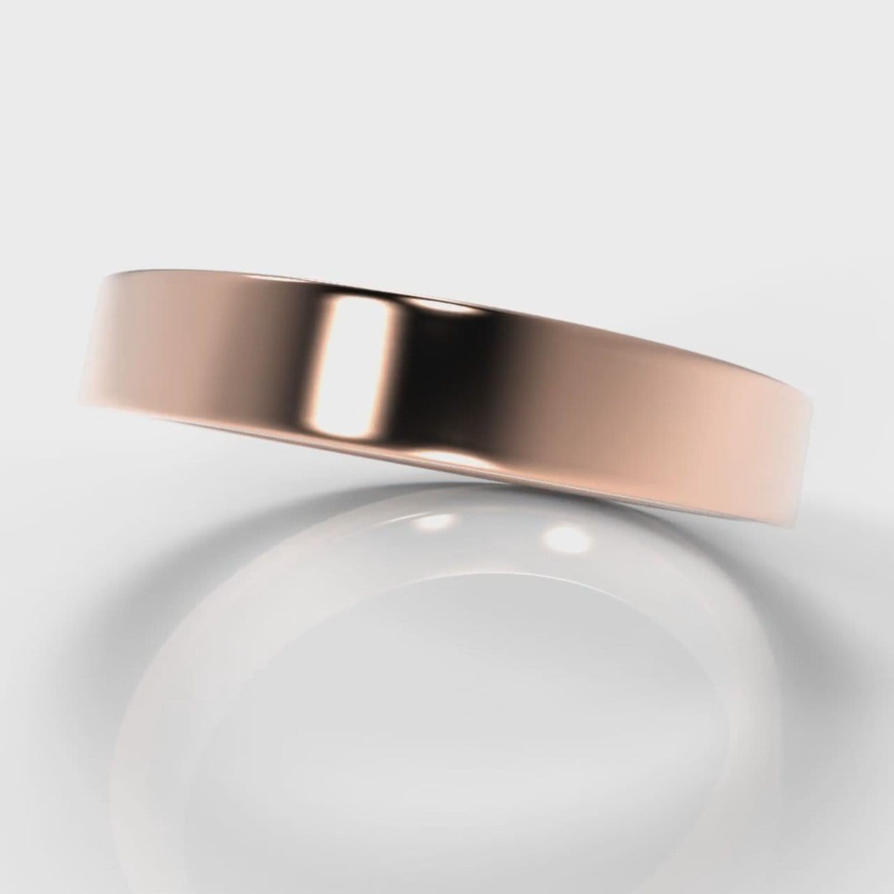 4mm Flat Top Comfort Fit Wedding Ring - Rose Gold