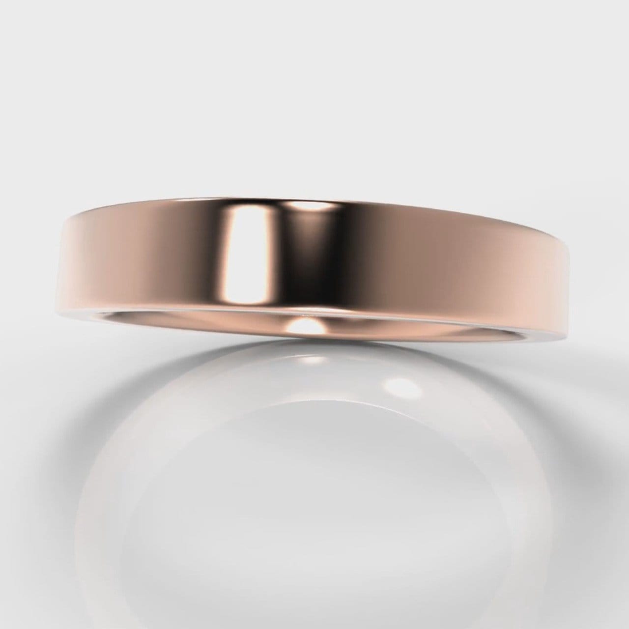 4mm Flat Top Comfort Fit Wedding Ring - Rose Gold