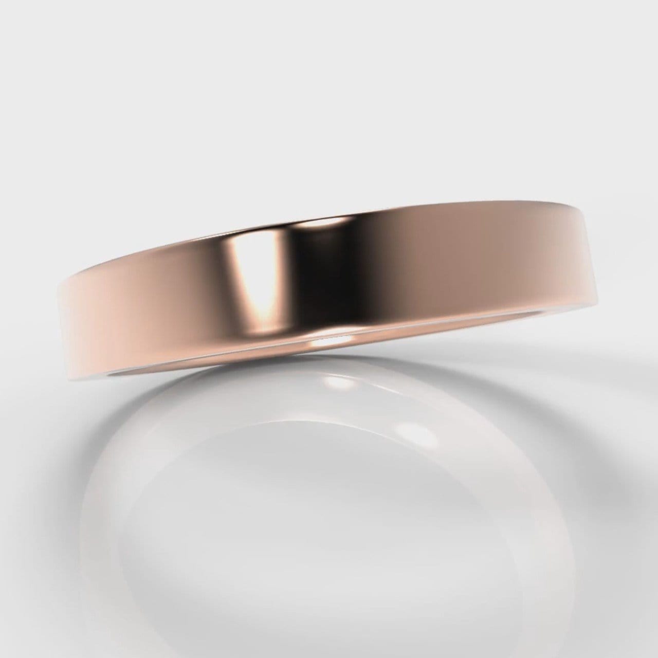 4mm Flat Top Comfort Fit Wedding Ring - Rose Gold