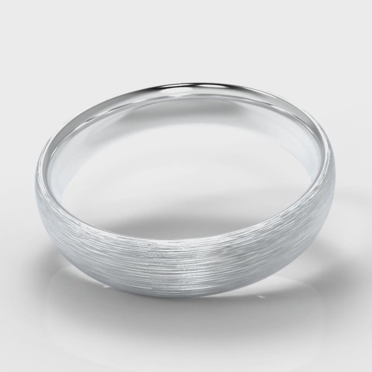 5mm Court Shaped Comfort Fit Brushed Wedding Ring