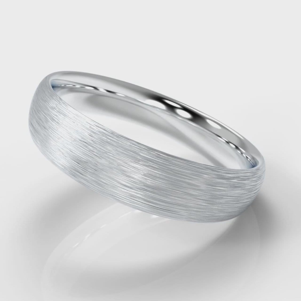 5mm Court Shaped Comfort Fit Brushed Wedding Ring