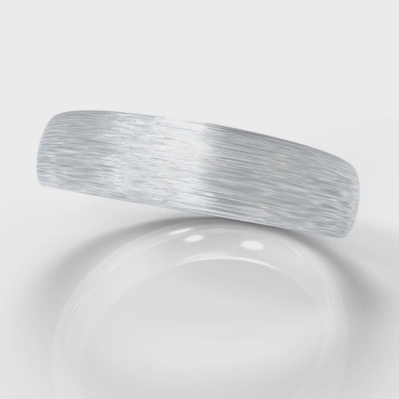 5mm Court Shaped Comfort Fit Brushed Wedding Ring